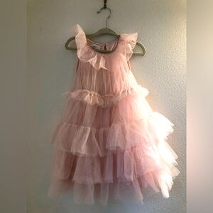 MudPie Girls Mesh Tiered Sleeveless Dress